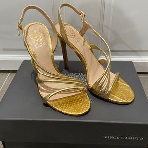 Vince Camuto gold high heel sandals  sz 7